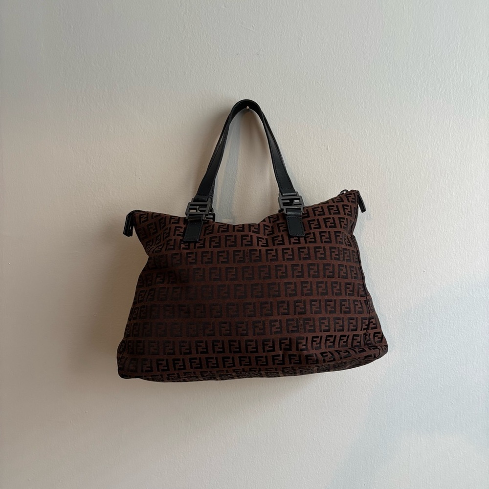 VintageY2K Fendi Zucca FF Monogram Brown Canvas Tote